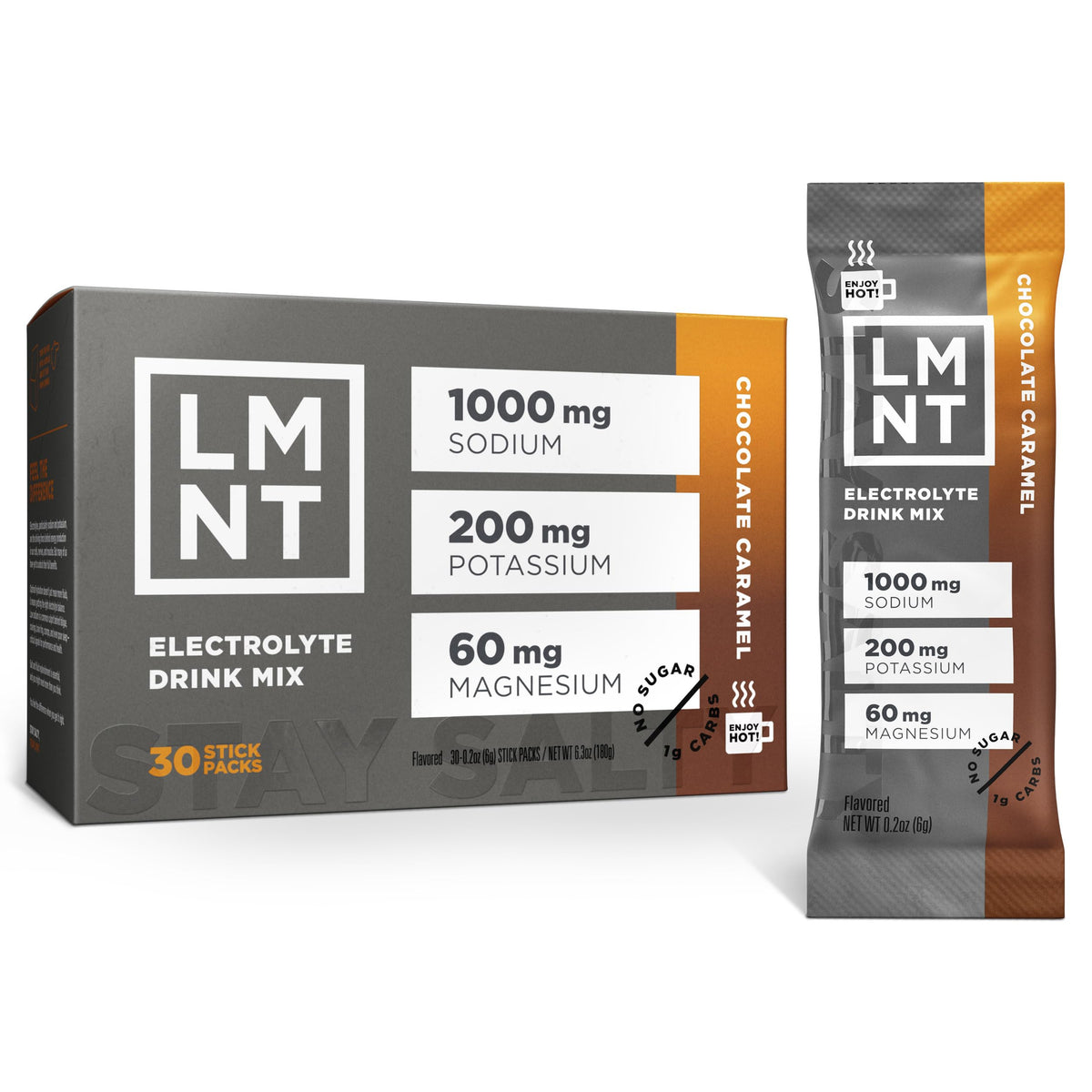 LMNT Zero Sugar Hot Chocolate or Coffee Mixer - Chocolate Caramel Salt | Drink Mix | 30-Count Drink LMNTBuy Supplements Australia