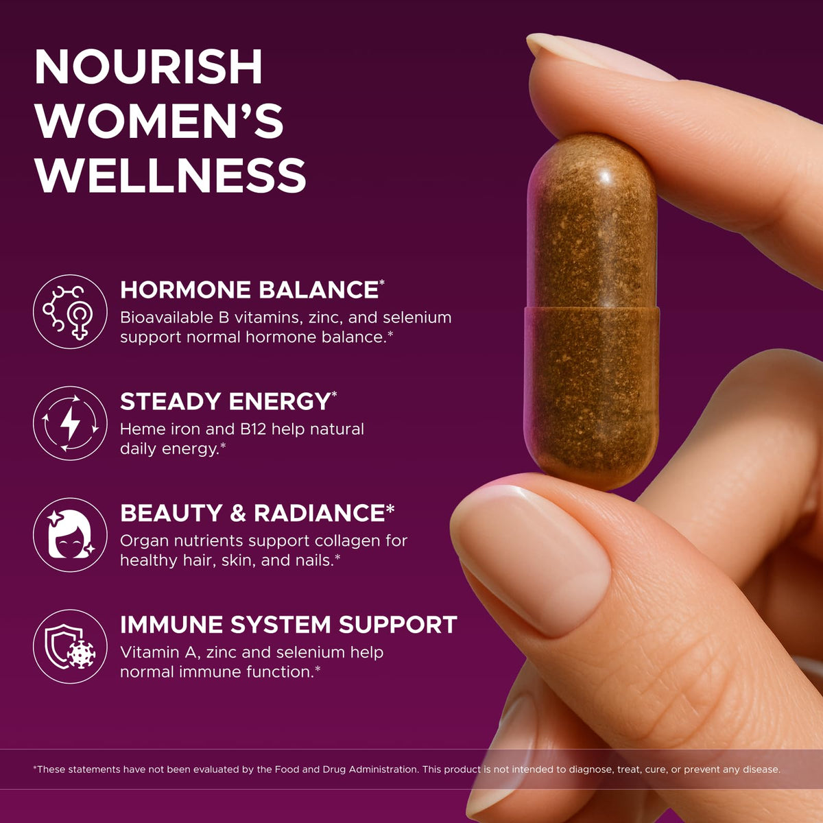 Primal Beef Organ Supplement for Women, Grass-Fed Ancestral Superfood Supplement with Uterus & Liver for Hormone Balance & Queen Energy - 60 Day Supply WellanovaBuy Supplements Australia