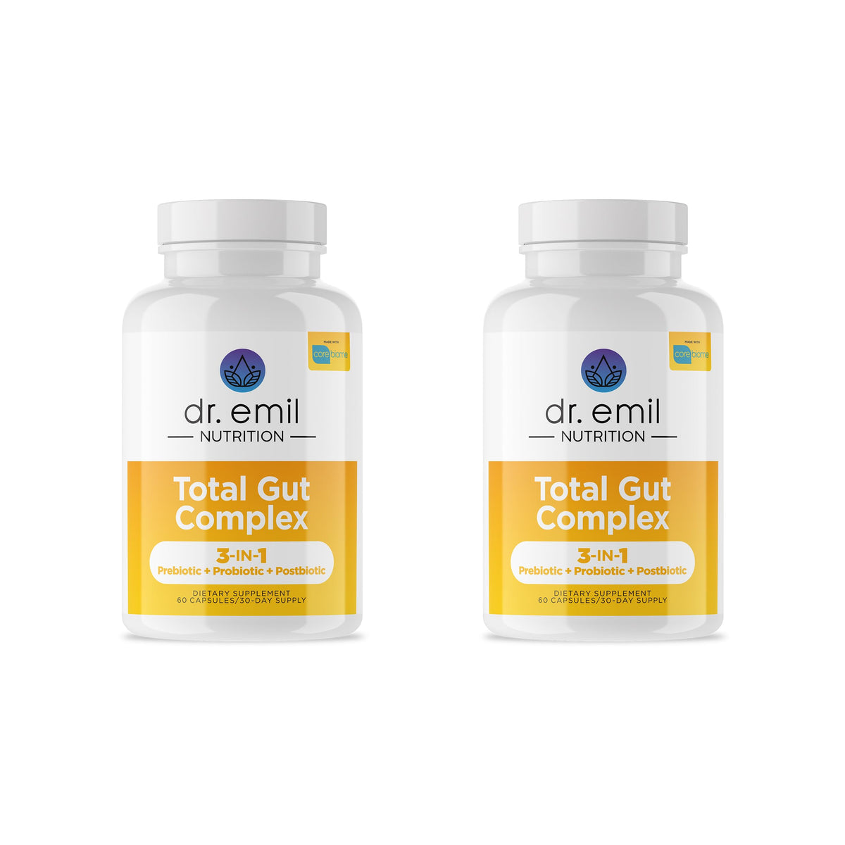 DR. EMIL NUTRITION Women & Men Total Gut Health Complex | Prebiotic + Probiotic + Postbiotic Gut Health Supplements