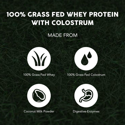 Paleovalley 100% Grassfed Whey Protein Powder with Colostrum, 30 Serving - Vanilla, 13g Protein, Muscle Building, Immune Support, Gut Health PaleovalleyBuy Supplements Australia