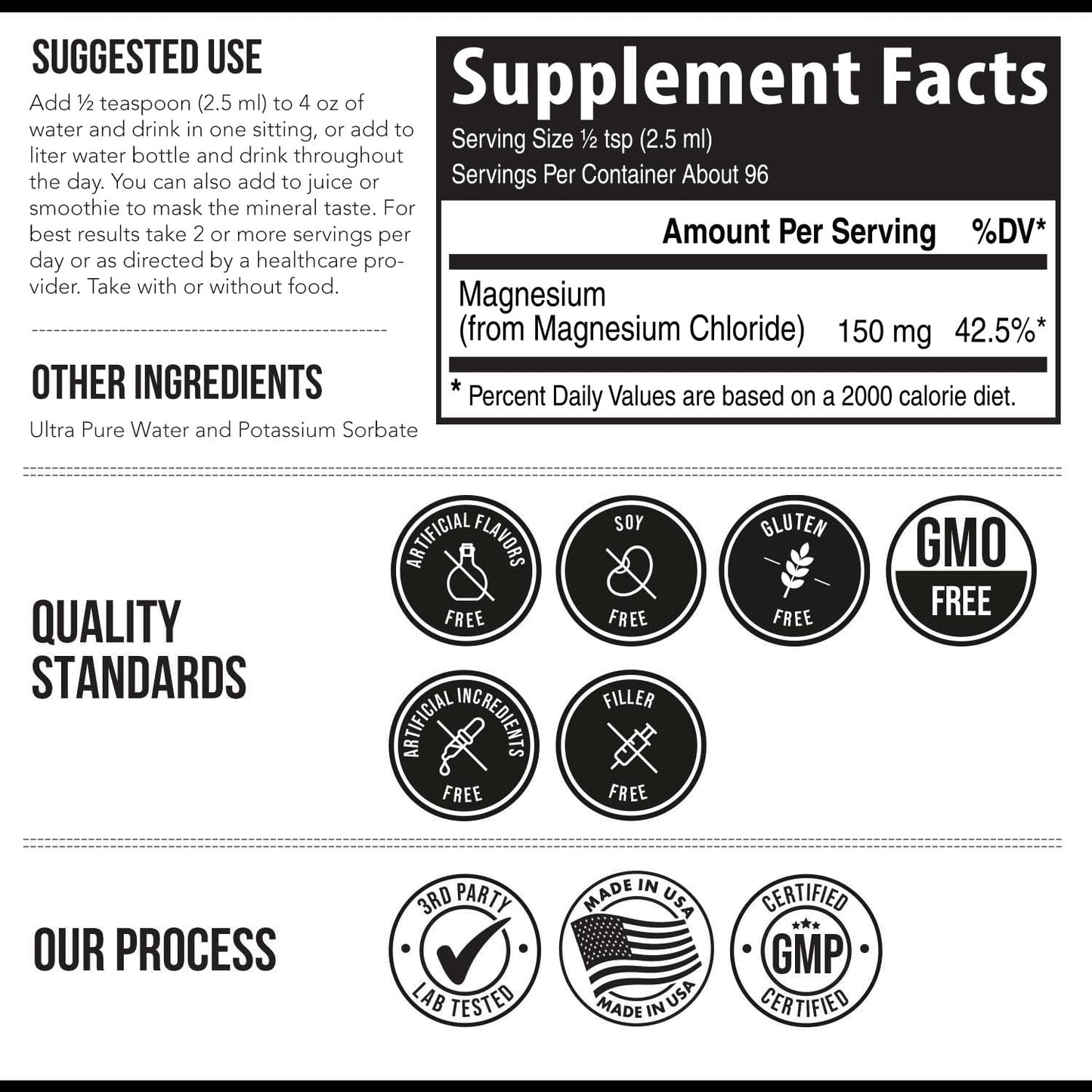 Liquid Magnesium | 8 oz - Ionic Magnesium Chloride, Highest & Fastest Absorption - Calm Mood, Sleep, Muscle Cramps & Spasms, Natural Laxative – Vegan, Glass Bottle (96 Servings) Triquetra HealthBuy Supplements Australia