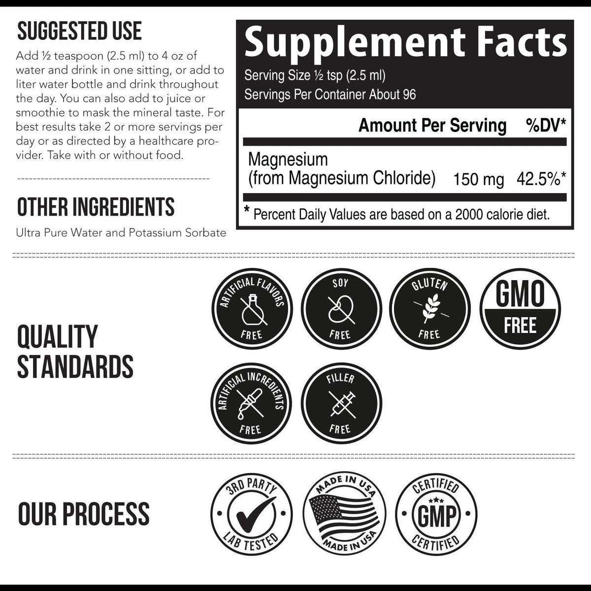 Liquid Magnesium | 8 oz - Ionic Magnesium Chloride, Highest & Fastest Absorption - Calm Mood, Sleep, Muscle Cramps & Spasms, Natural Laxative – Vegan, Glass Bottle (96 Servings) Triquetra HealthBuy Supplements Australia