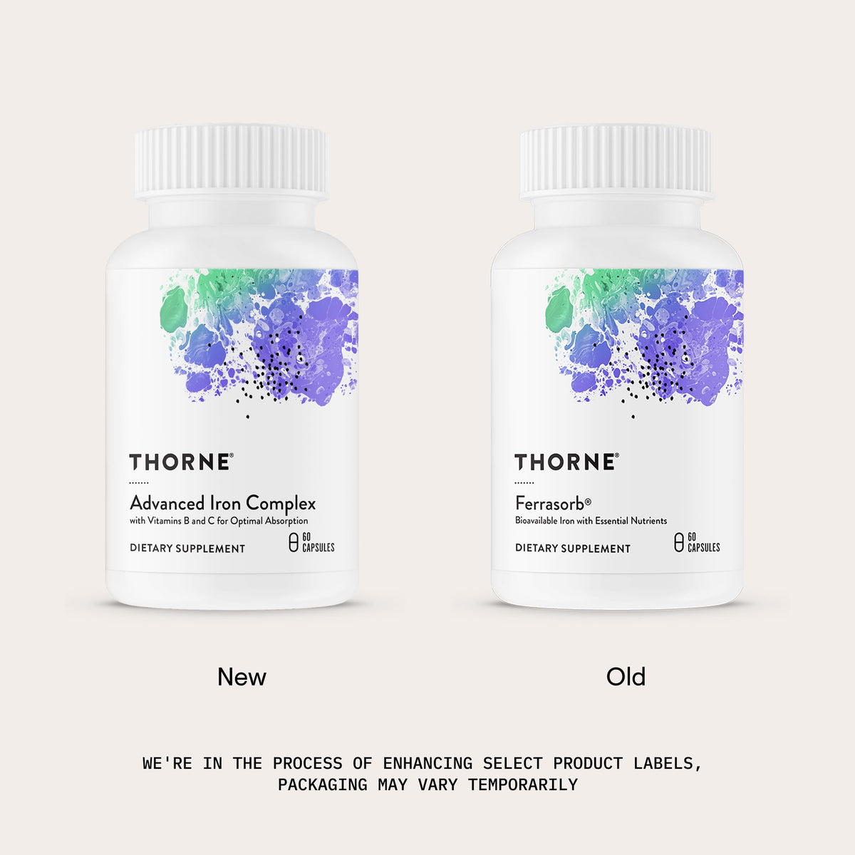 THORNE - Advanced Iron Complex (Formerly Ferrasorb) - Complete Blood Support Formula* - Elemental Iron, Folate, B and C Vitamins for Optimal Absorption - Gluten, Dairy & Soy-Free - 60 Servings THORNEBuy Supplements Australia