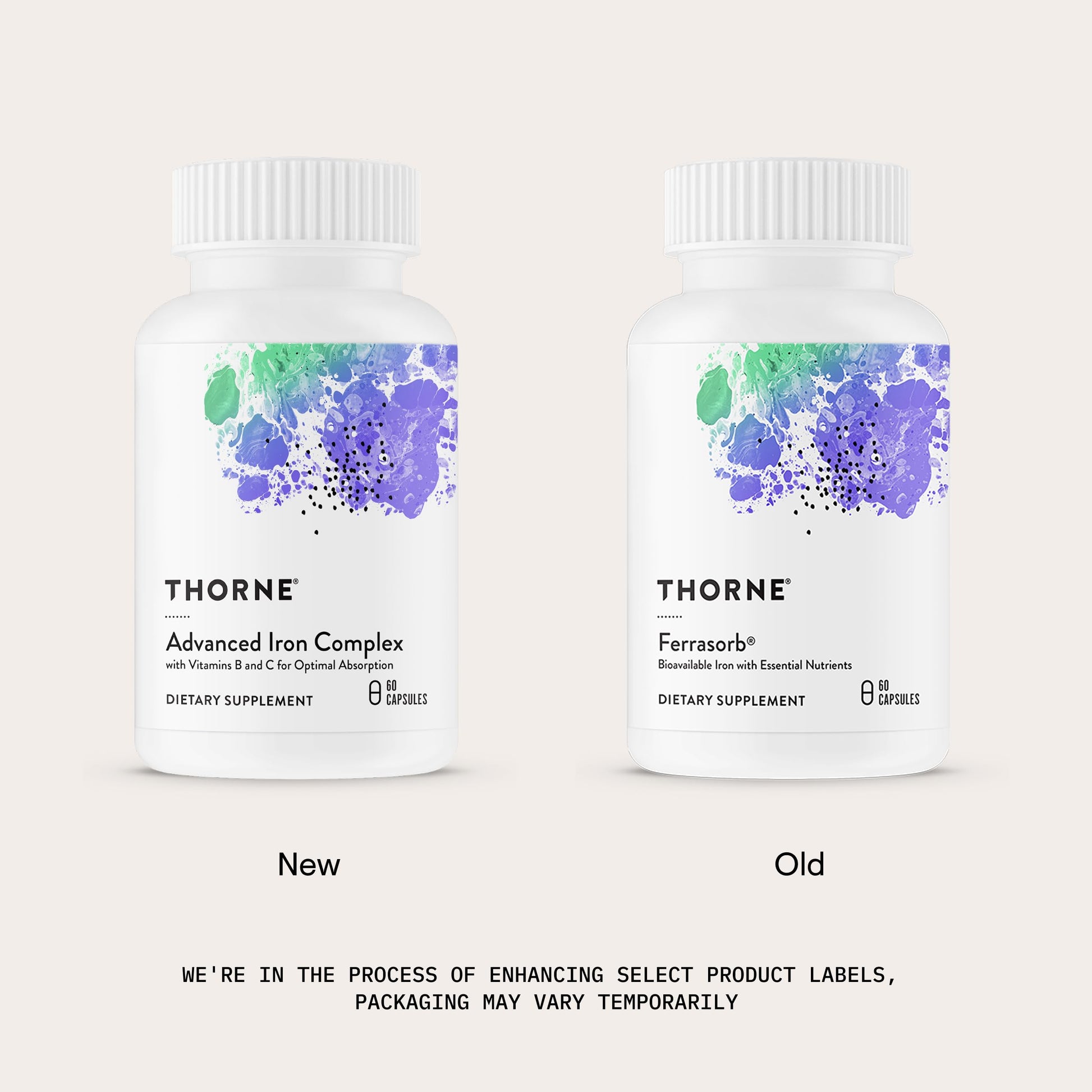 THORNE - Advanced Iron Complex (Formerly Ferrasorb) - Complete Blood Support Formula* - Elemental Iron, Folate, B and C Vitamins for Optimal Absorption - Gluten, Dairy & Soy-Free - 60 Servings THORNEBuy Supplements Australia