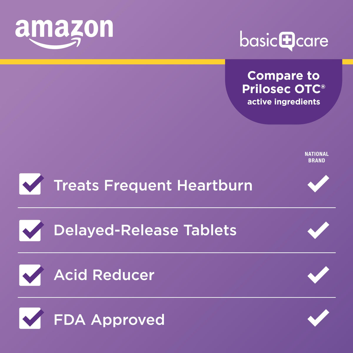 Amazon Basic Care Omeprazole Delayed Release Tablets 20 mg, Acid Reducer, treats frequent heartburn,, Cream, Regular, 42 Count (Pack of 1), 42 Count, Amazon Basic Care buy supplements Au