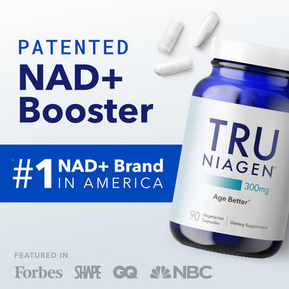 TRU NIAGEN Patented NAD Supplement for Brain Function, Anti Aging & Cell Regeneration, 300mg Niagen, 90 Servings | Supports Cellular Energy, Muscle | Nicotinamide Riboside (NR) Take 1 Daily | 1 Bottle TRU NIAGENBuy Supplements Australia