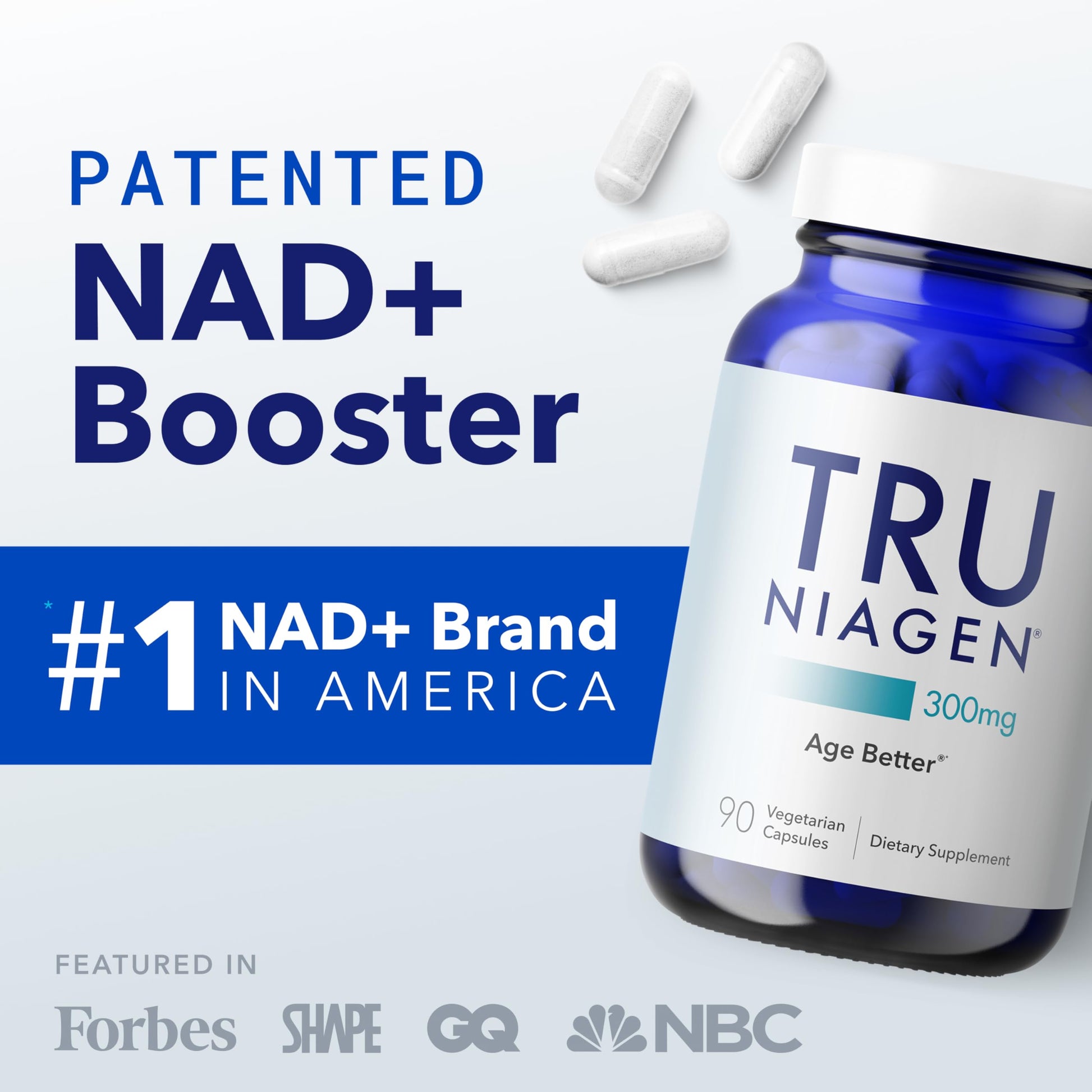 TRU NIAGEN Patented NAD Supplement for Brain Function, Anti Aging & Cell Regeneration, 300mg Niagen, 90 Servings | Supports Cellular Energy, Muscle | Nicotinamide Riboside (NR) Take 1 Daily | 1 Bottle TRU NIAGENBuy Supplements Australia