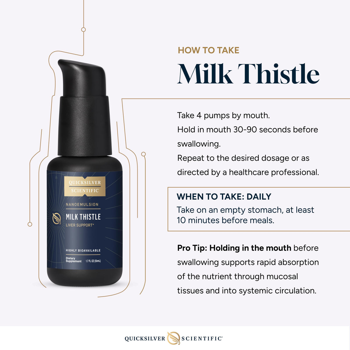 Quicksilver Scientific Nanoemulsified Milk Thistle - Silymarin Liquid with Liposome Delivery System - Immune, Detox + Liver Cleanse Support (1.7oz / 50ml) Quicksilver ScientificBuy Supplements Australia