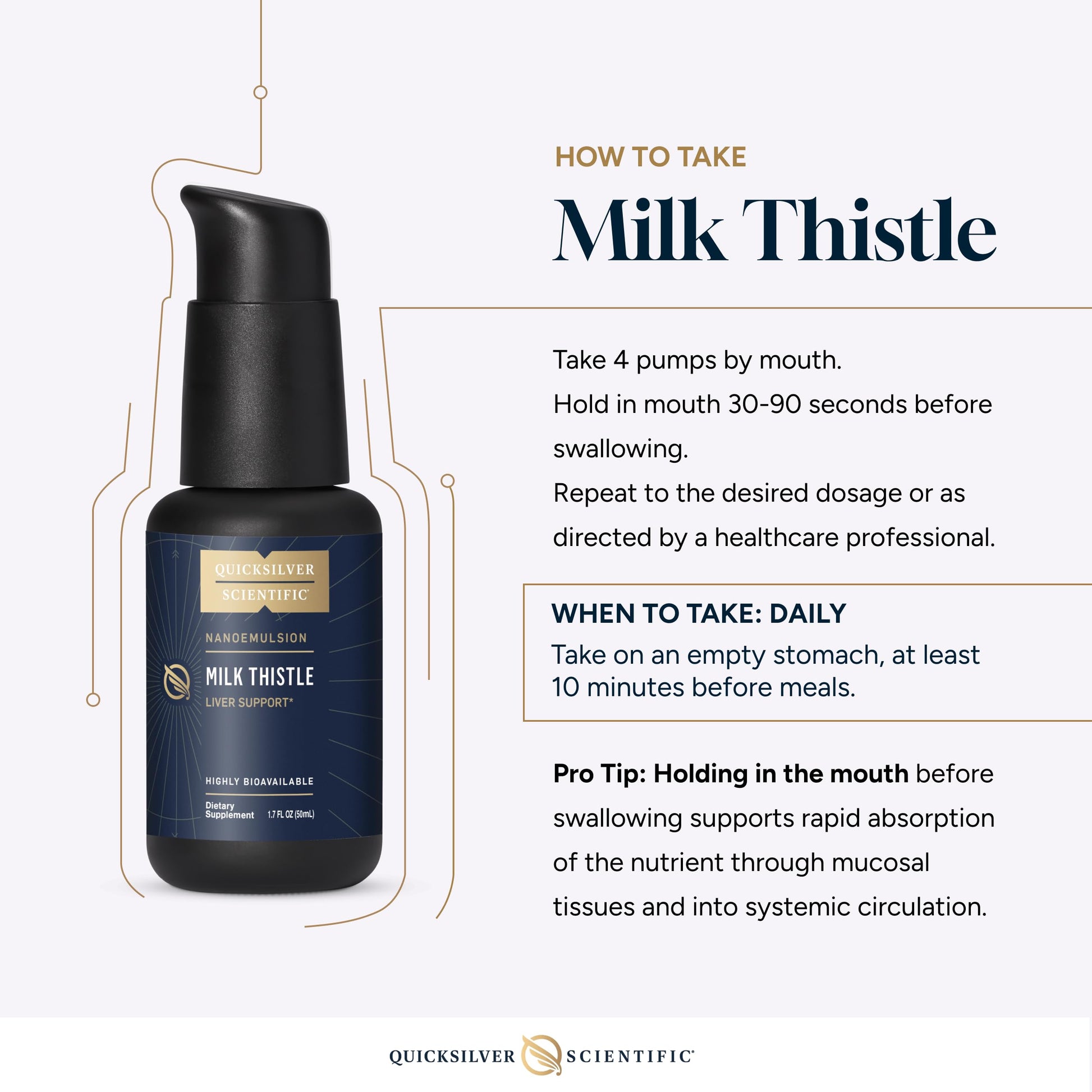 Quicksilver Scientific Nanoemulsified Milk Thistle - Silymarin Liquid with Liposome Delivery System - Immune, Detox + Liver Cleanse Support (1.7oz / 50ml) Quicksilver ScientificBuy Supplements Australia