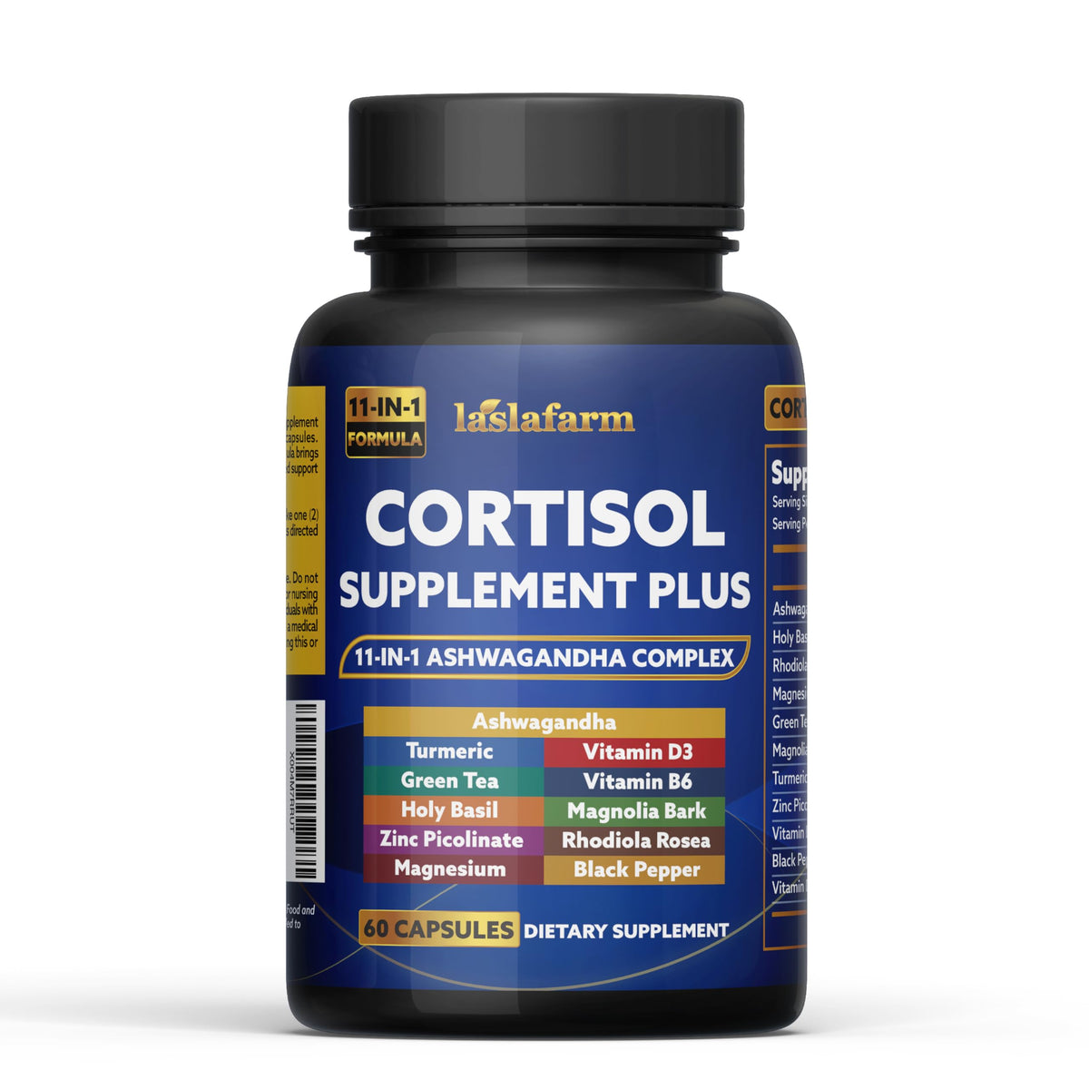 laslafarm 11in1 Cortisol Plus Supplement, 11in1 Ashwagandha and Natural Herbal Complex Vitamin Blend for Daily Mood, Focus and Sleep, Suitable for Women and Men 60 Capsules laslafarmBuy Supplements Australia
