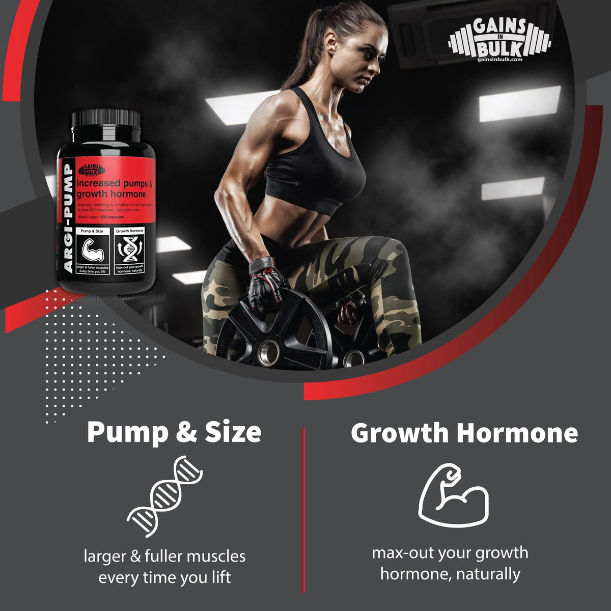Gains in Bulk, Argi Pump, L-Arginine Nitric Oxide Booster with L-Citrulline and L-Ornithine GAINS IN BULK GAINSINBULK.COMBuy Supplements Australia