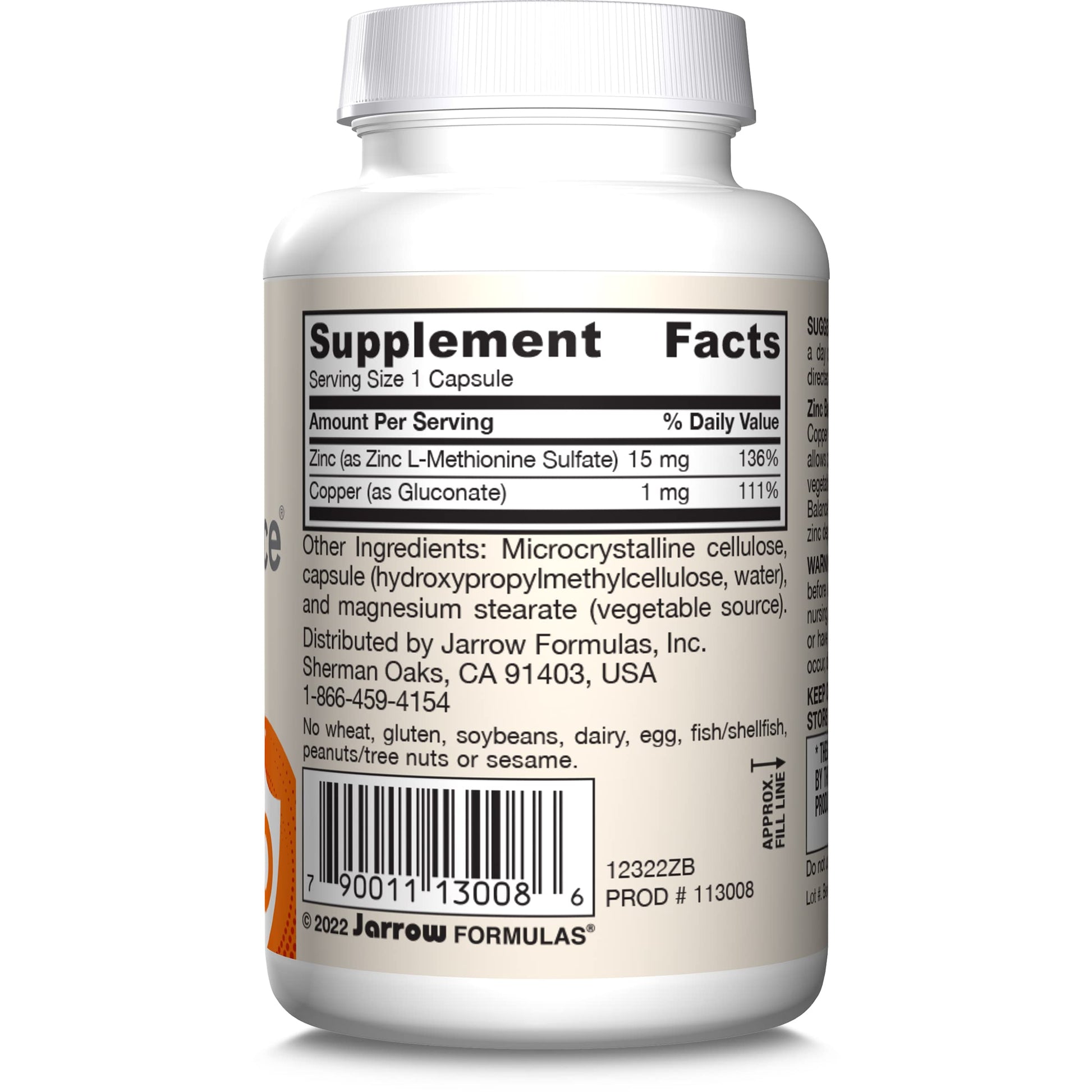 Jarrow Formulas Zinc Balance 15 mg - 100 Servings (Veggie Caps) - Zinc with Copper - Essential Minerals for Immune System Support - Immune Support Supplement - Gluten Free Copper Supplement, Vegan Jarrow FormulasBuy Supplements Australia