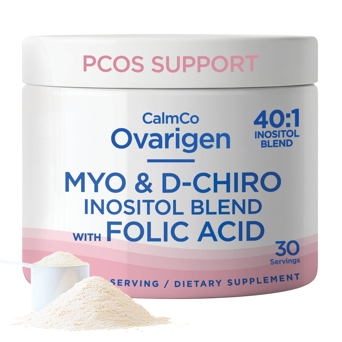 CalmCo Ovarigen Myo-Inositol & D-Chiro Inositol Supplement for Women – 40:1 Inositol Powder with Folic Acid, Fertility Supplements for PCOS, Hormone Balance and Ovarian Support (30 Servings) CalmCoBuy Supplements Australia