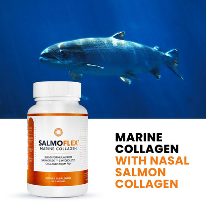 VITASEI Salmoflex Marine Collagen Peptides Pills W/Hyaluronic Acid, Vitamin C, D, E | Salmon Supplements - Hair, Skin, Nails | Multivitamin for Women & Men | Knee, Joint Relief - 60 Capsules VITASEIBuy Supplements Australia