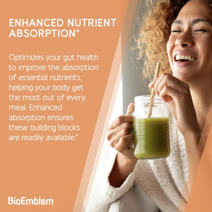 BioEmblem Probiotics for Women & Men – 55 Billion CFU | 11 Strains with Prebiotics & Postbiotics | Jerusalem Artichoke & Inulin | Digestive & Immune Support, Nutrient Absorption | Non-GMO,45 Capsules BioEmblemBuy Supplements Australia