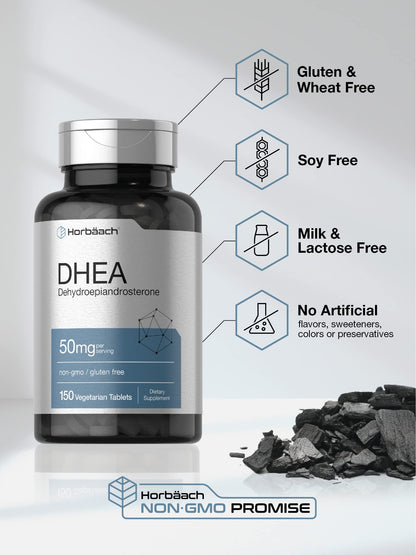 DHEA 50mg 150 Tablets | Non-GMO, Gluten Free Supplement | by Horbaach HorbäachBuy Supplements Australia