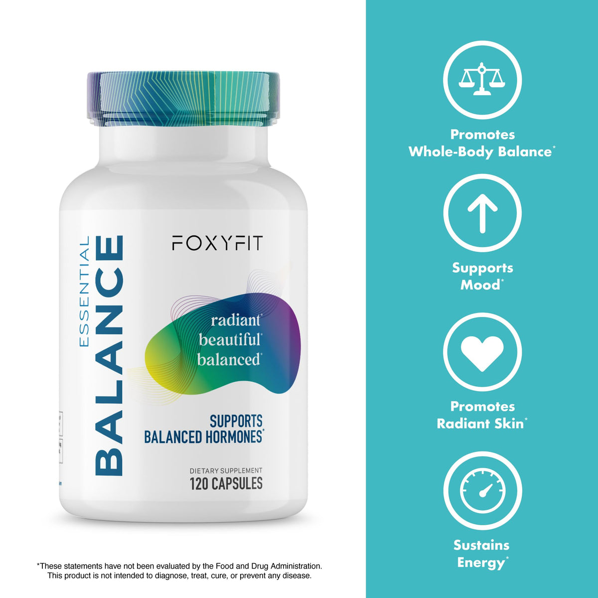 Essential Balance Hormonal Support and Vitamin Supplement for Women by Foxy Fit – Antioxidant, Healthy Skin & Hair for Daily Use* (30 Servings) FoxyFitBuy Supplements Australia