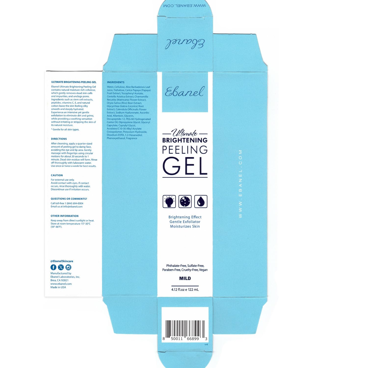 Ebanel Bundle of 2.5% Retinol Serum, Hyaluronic Acid Serum, and Exfoliating Face Scrub Peeling Gel 4.12 Oz Ebanel buy supplements Au
