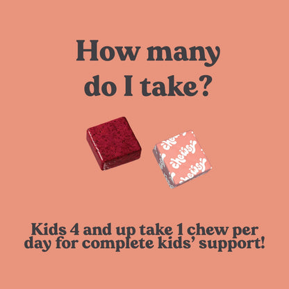 Chewsy Kids’ Multivitamin, Delicious Candy-Style Daily Vitamin Chews + Probiotics + Superfoods, Wild Berry Flavor Chewable Fruity Supplement Chews CHEWSY