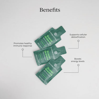 CYMBIOTIKA Super Greens Supplement with Chlorophyll, Spirulina, Daily Vegan Superfood Packets for Digestive Gut Health, Detox, Energy and Immune Support, Citrus Lime Flavor, 15 mL Pouches, 30 Pack CYMBIOTIKABuy Supplements Australia