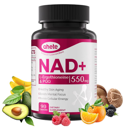 Ahete NAD Supplement with L-Ergothioneine, PQQ, Vitamin B6, and NMNH Supplement - for Cellular Health, Energy Support and Healthy Aging for Women & Men - Vegetarian, Non-GMO, Gluten Free- 90 Capsules AheteBuy Supplements Australia
