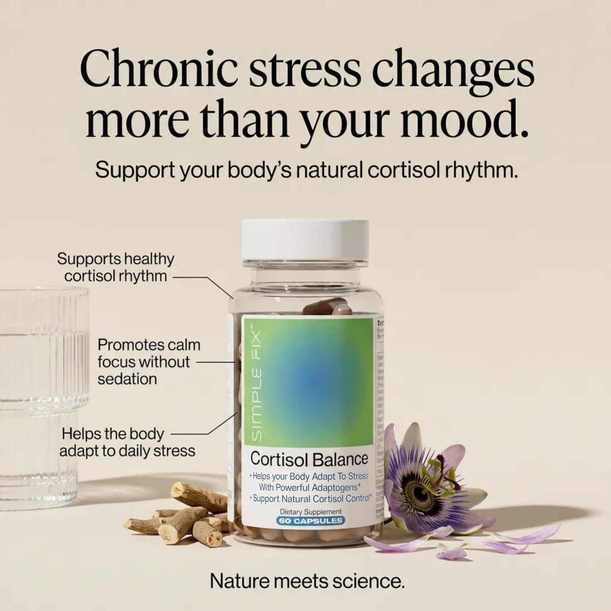 The Simple Fix Cortisol Balance Supplement – Supports Stress, Focus & Daily Energy – with Ashwagandha, Rhodiola Rosea, L-Theanine, Magnesium, Zinc & B6 – Adaptogen Formula – Vegan Capsules The Simple FixBuy Supplements Australia