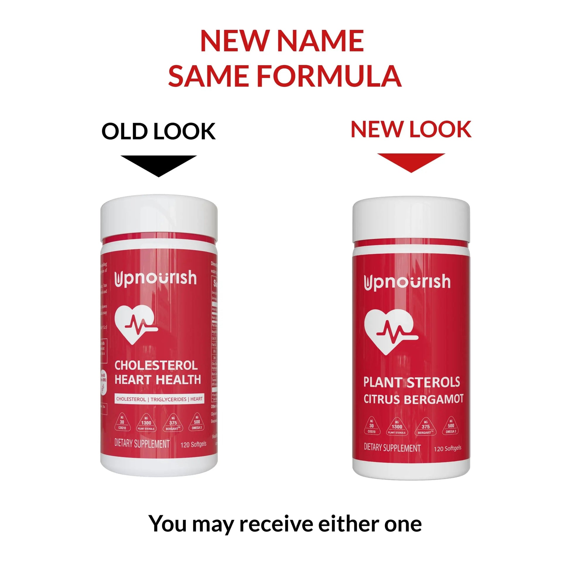 UpNourish Plant Sterols Citrus Bergamot Supplement for High Cholesterol with CoQ10, Omega 3, Olive Leaf, Turmeric Curcumin, Black Garlic and Niacin - 120 Softgels UpNourish buy supplements Au