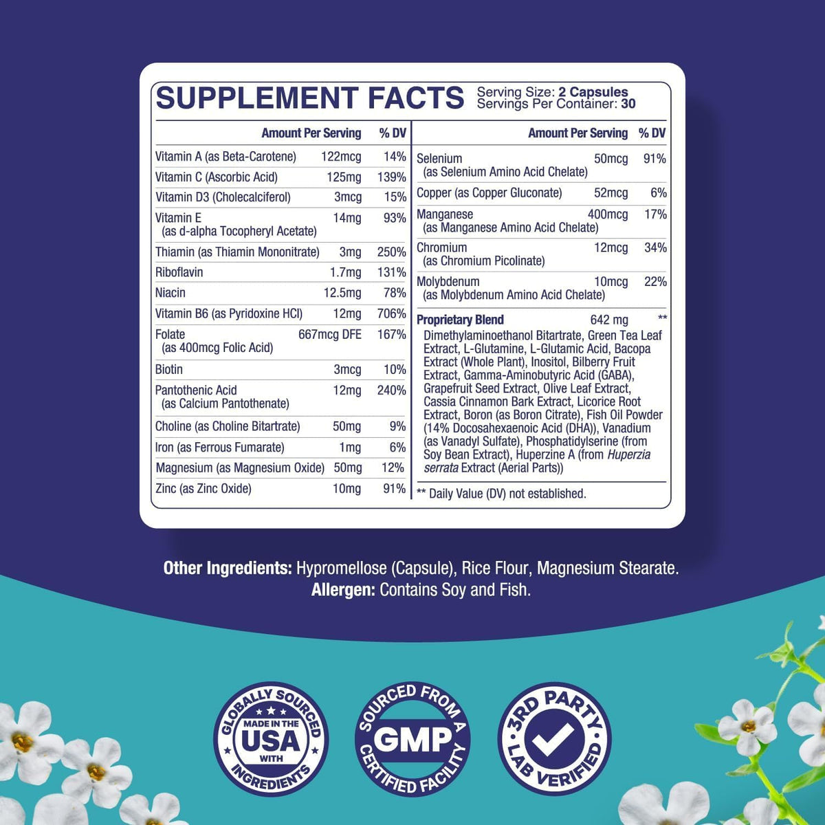 Nootropic Brain Supplement for Memory and Focus Enhancement - Vitamins for Brain Mental Health & Clarity - Cognitive Health Complex for Mind's Vitality & Mental Alert - 60 Count PhytoralBuy Supplements Australia