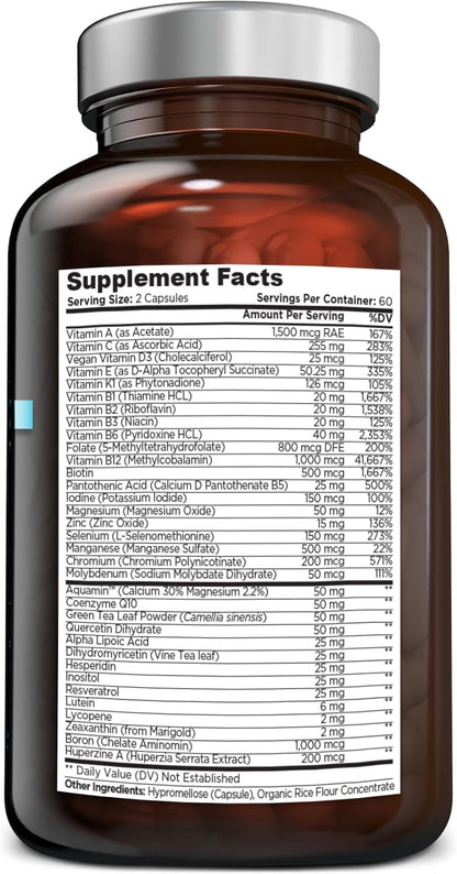 OmniBiotics Ultimate Daily Multivitamin for Women & Men – 34 Essential Ingredients Including Vitamin A, C, D, E, B6, B12, Biotin, Zinc – 120 Vegan Capsules OmniBioticsBuy Supplements Australia