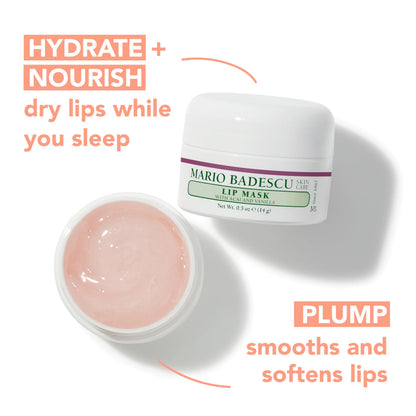 Mario Badescu Lip Mask with Acai and Vanilla for All Skin Types, Overnight Lip Treatment Enriched With Skin