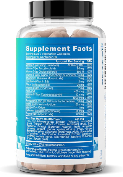 Next Gen Multi for Him Advanced Men’s Multivitamin Supplement - 26-in-1 Multiblend for Beard & Hair Growth, Men’s Reproductive Health, Metabolism, Heart, Skin,