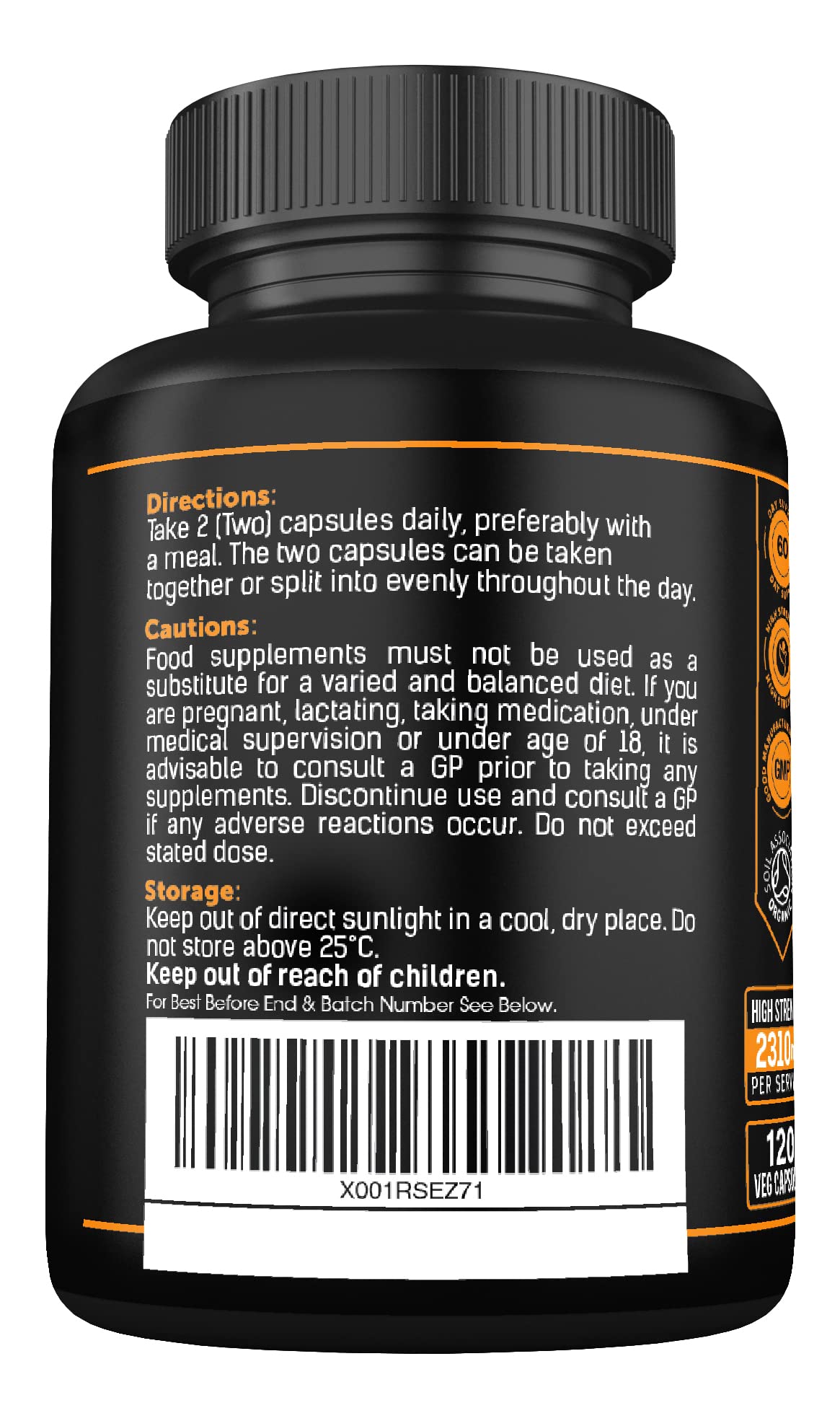 Organic Ashwagandha Capsules 1200mg Boosted with 100mg of Organic KSM-66 SS Sport SuppliesBuy Supplements Australia