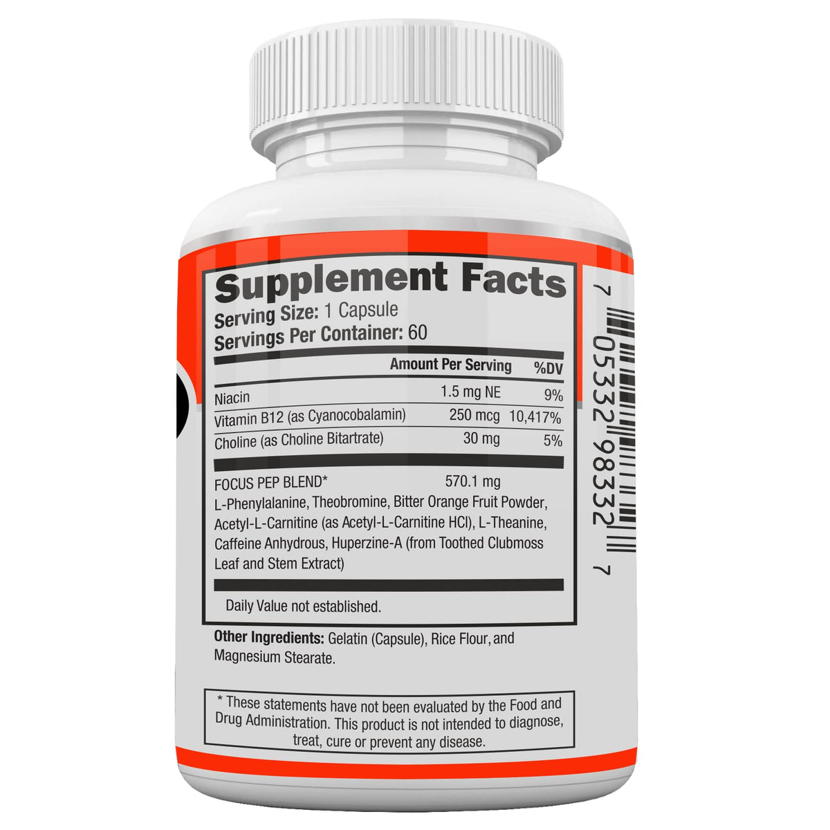Focus Pep- Over The Counter Stimulants to Speed Up Naturally | Study Alternative and Best Energy Supplements for Nootropic Brain Boosting, 60 Pills Focus PepBuy Supplements Australia