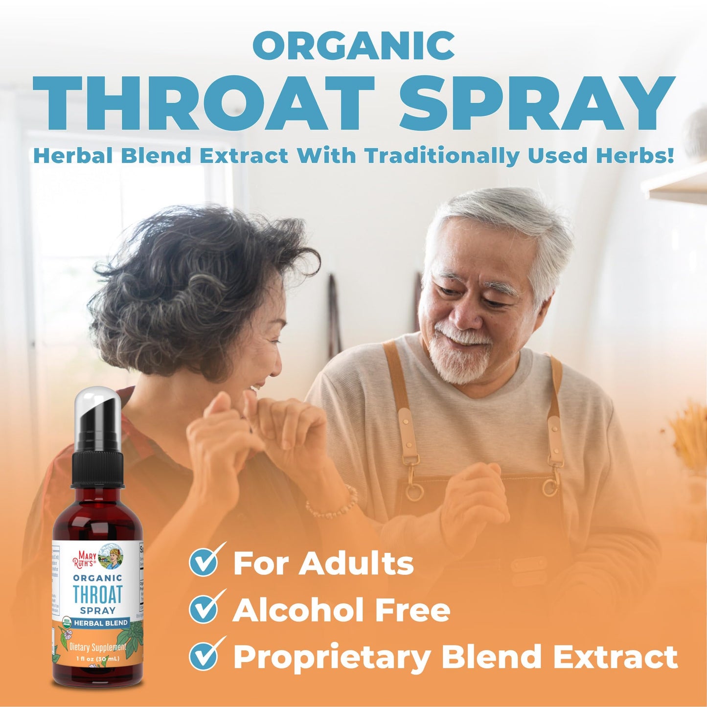 MaryRuth Organics USDA Organic Throat Spray with Mullein Leaf | Marshmallow Root & Licorice Root & Thyme Leaf | 4 Herbal Blend | Non-GMO | Vegan | Gluten Free | 1 Fl Oz | Up to 100 Servings MARYRUTH'SBuy Supplements Australia