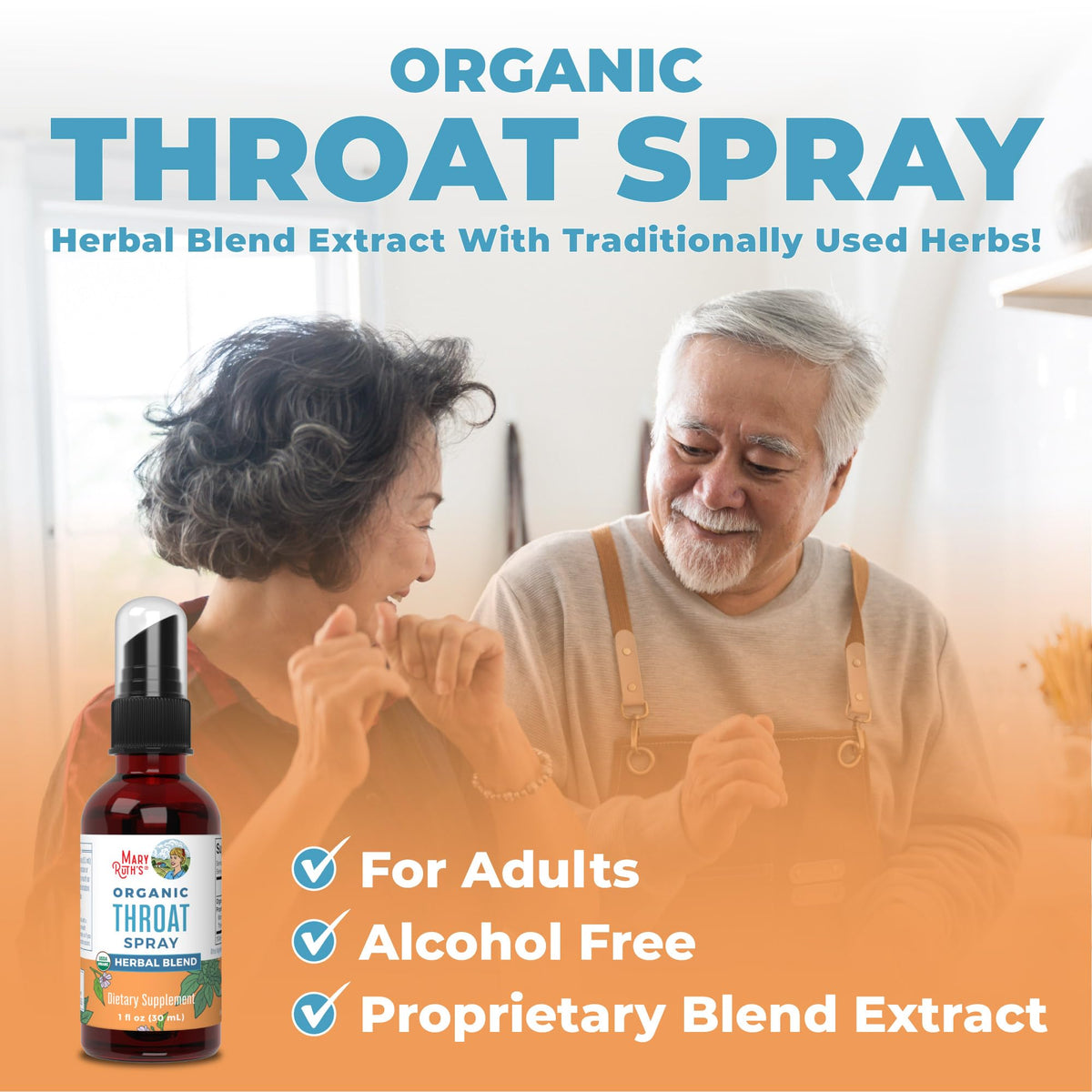 MaryRuth Organics USDA Organic Throat Spray with Mullein Leaf | Marshmallow Root & Licorice Root & Thyme Leaf | 4 Herbal Blend | Non-GMO | Vegan | Gluten Free | 1 Fl Oz | Up to 100 Servings MARYRUTH'SBuy Supplements Australia