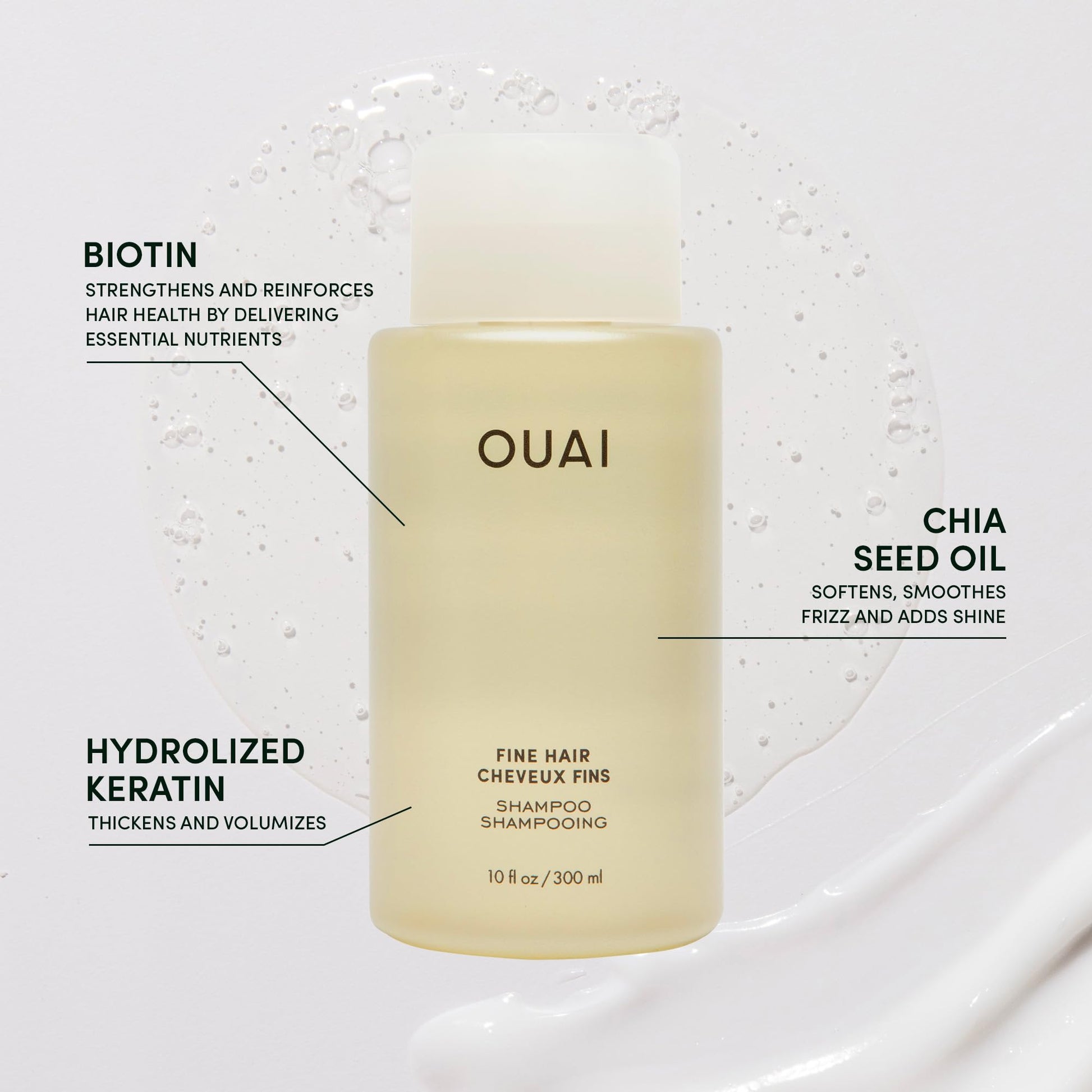 OUAI Fine Shampoo Travel Size - Volumizing Shampoo with Strengthening Keratin, Biotin & Chia Seed Oil for Fine Hair - For Clean, Weightless Body - Paraben, Phthalate & Sulfate Free Hair Care (3 Fl Oz) OUAIBuy Supplements Australia