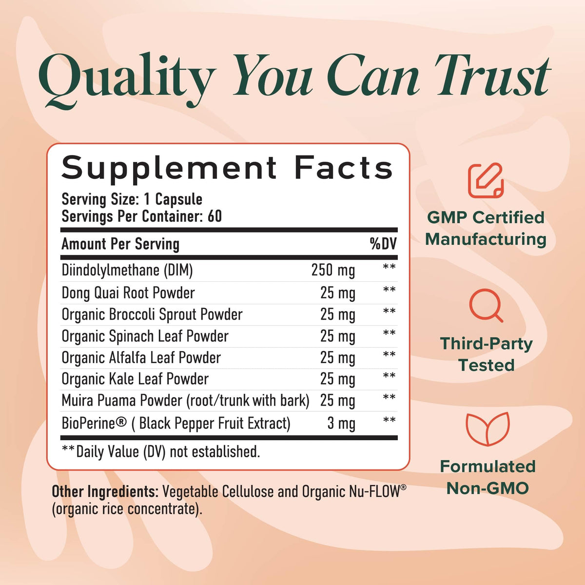 DIM Supplement for Women 250 mg | Estrogen & Hormone Balance | Menopause, Hot Flashes & Night Sweats Support | DIM Complex Estrogen Supplement for Women | with BioPerine | Gluten-Free | 60 Ct SMNutritionBuy Supplements Australia