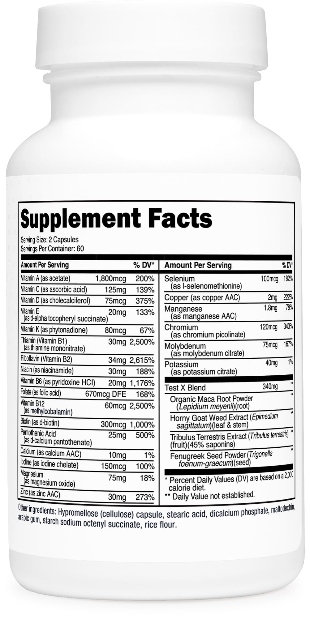 Type Zero Multivitamin Capsules for Men (120 Capsules) (1200 mg) - Gluten-Free, 60 Servings Type ZeroBuy Supplements Australia