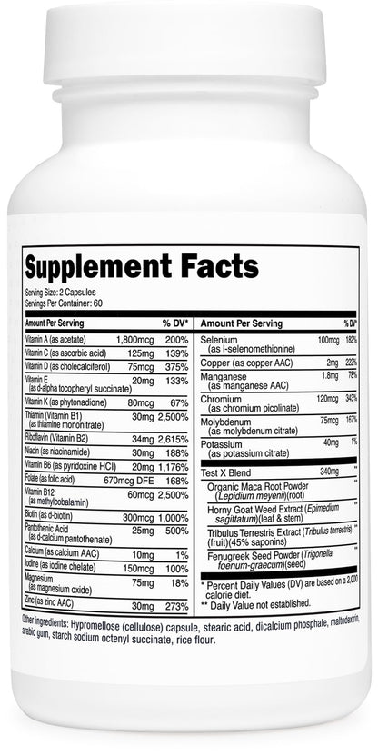 Type Zero Multivitamin Capsules for Men (120 Capsules) (1200 mg) - Gluten-Free, 60 Servings Type ZeroBuy Supplements Australia