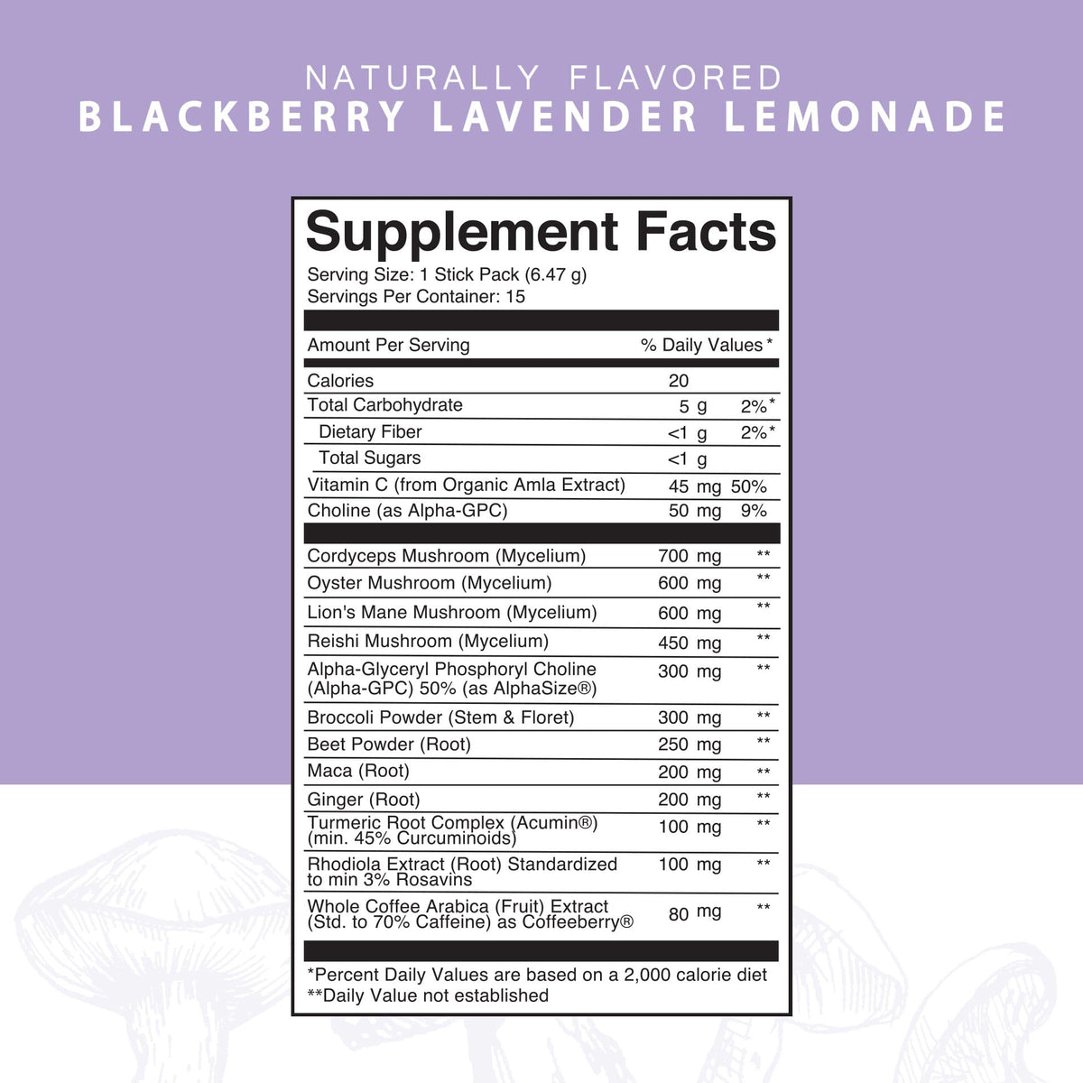 Roots Focus Brain Supplement - Nootropic Mushroom Supplement Powder for Memory, Focus, Energy - Lion's Mane, Cordyceps, and Reishi Mushrooms with Caffeine - Blackberry Lemonade, 15 On the Go Packets Silver Star NutritionBuy Supplements Australia