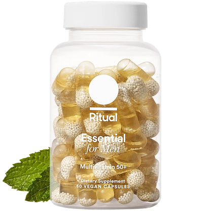 Ritual Multivitamin for Men 50+, Vegan, with Zinc, Vitamin A and D3 for Immune Function Support*, Omega-3 DHA, B12, K2 RitualBuy Supplements Australia