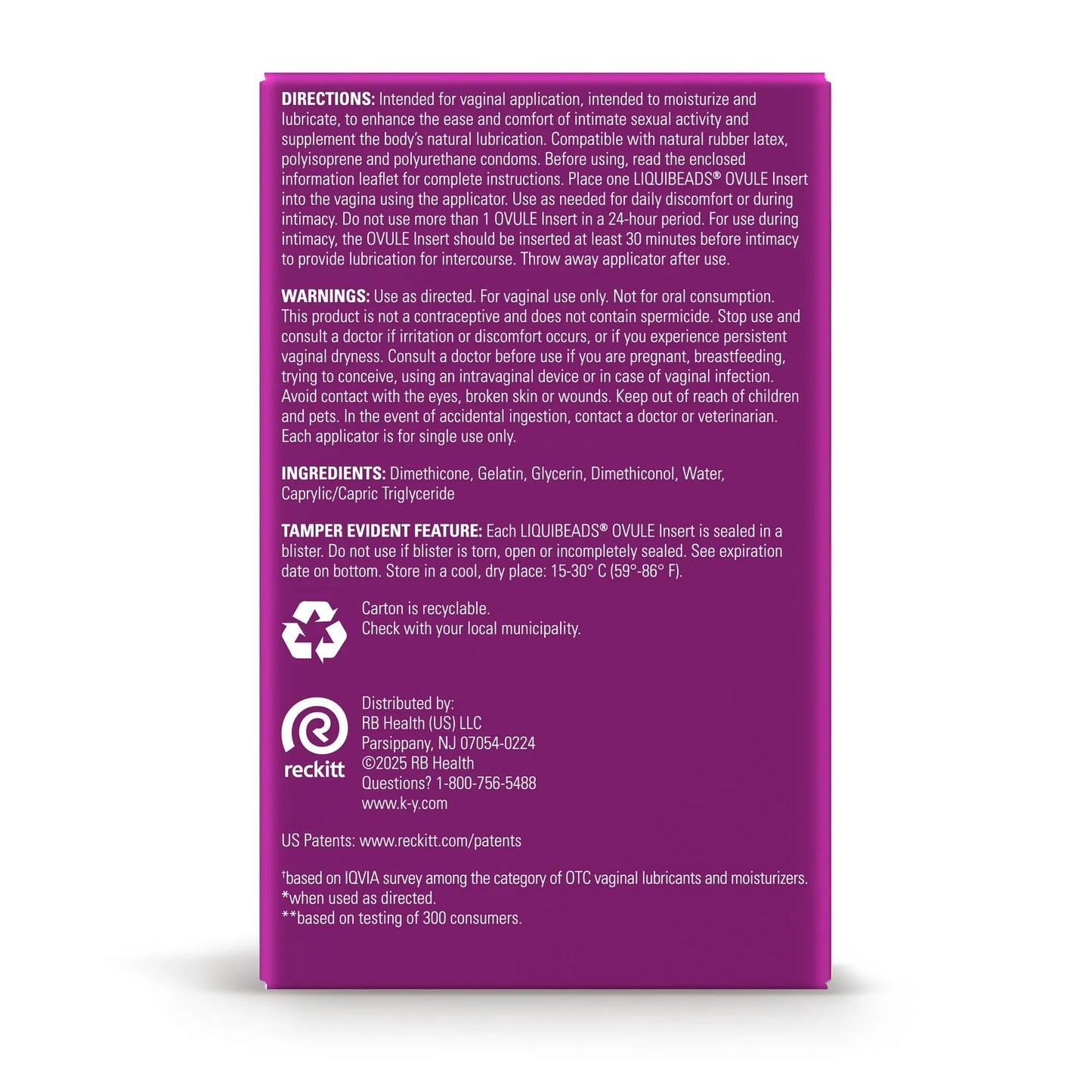 K-Y Liquibeads Vaginal Moisturizer for Women, Silicone Lube Vaginal Suppository, Vaginal Lubricant Helps Reduce Pain Due to Vaginal Dryness, 6 Vaginal Suppositories & 6 Vaginal Applicators K-Y buy supplements Au