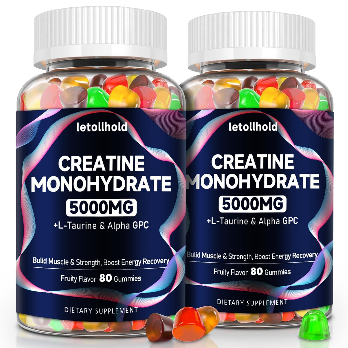 Creatine Monohydrate Gummies 5g for Women & Men - Creatine Gummies for Women Pre Workout Chewables with L-Taurine & Alpha GPC, Sugar-Free Muscle Builder, Energy Boost, Vegan Non-GMO (160 Count) letollholdBuy Supplements Australia
