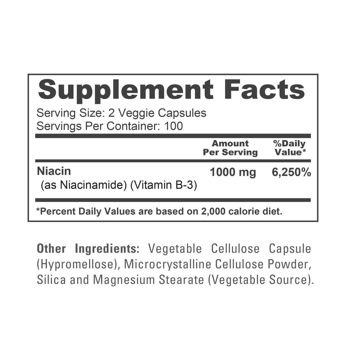 NusaPure Niacinamide 1000mg 200 Veggie Capsules (Non-GMO, Vegan) Flush Free NusaPureBuy Supplements Australia