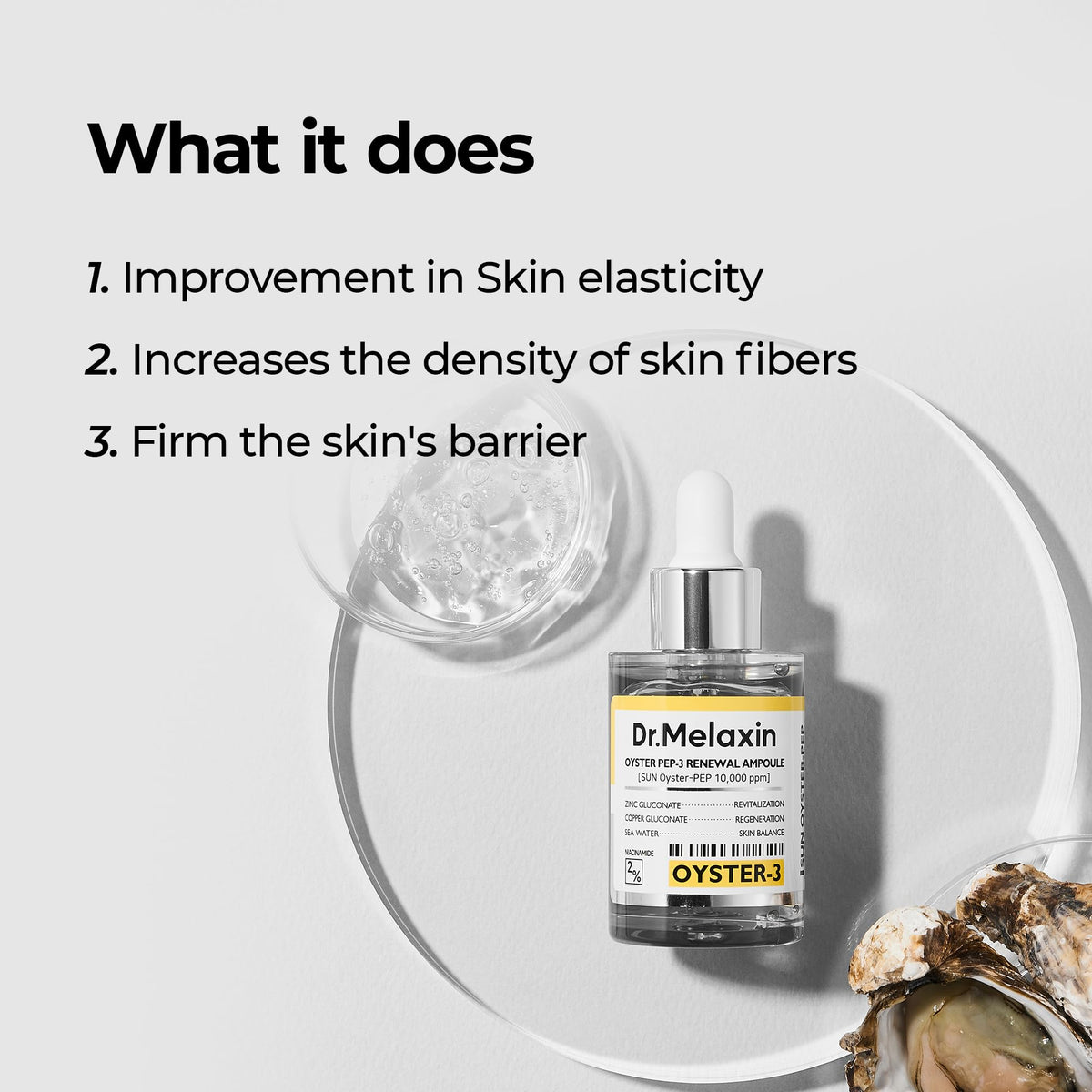 Dr.Melaxin Oyster Pep3 Renewal Ampoule for Plumping, Anti Aging, Hydrating Face | Visibly Smooth and Glowy Skin, Korean Skincare, 1.01 fl oz(30ml) Dr.Melaxin buy supplements Au