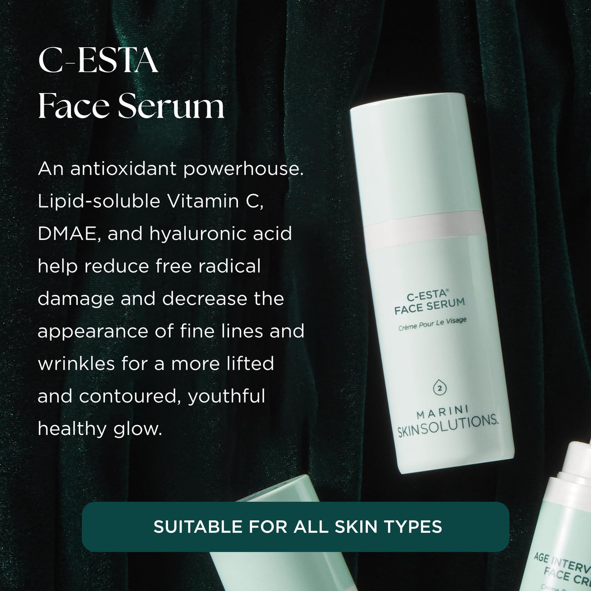 Marini SkinSolutions C-ESTA Face Serum - Lifts, Firms & Protects with Vitamin C, DMAE & Hyaluronic Acid - All Skin Types - Made in the USA - 1 fl oz Marini SkinSolutions buy supplements Au