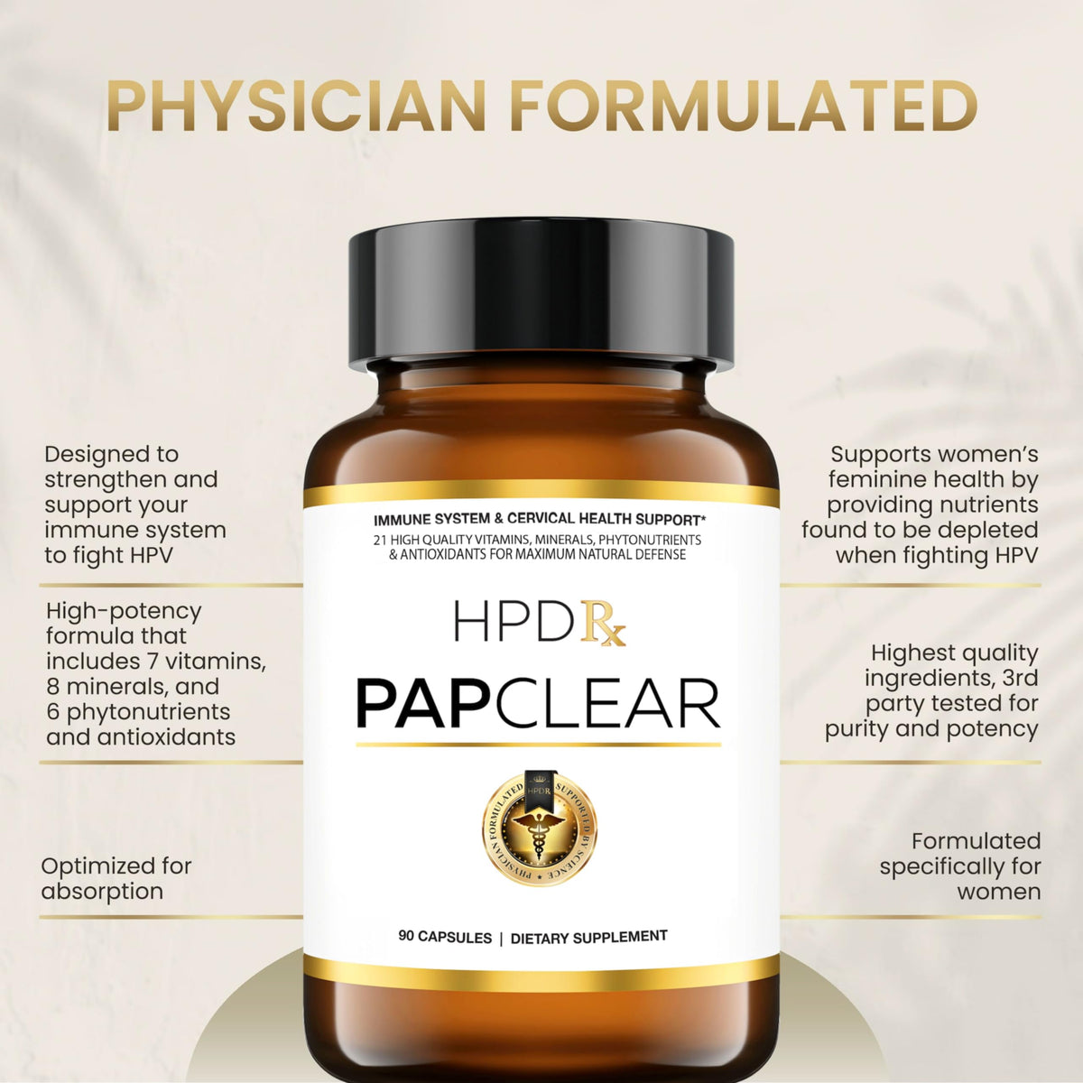HPD Rx PAPCLEAR Physician Formulated | All Natural HPV Immune Support Supplement HPD RxBuy Supplements Australia