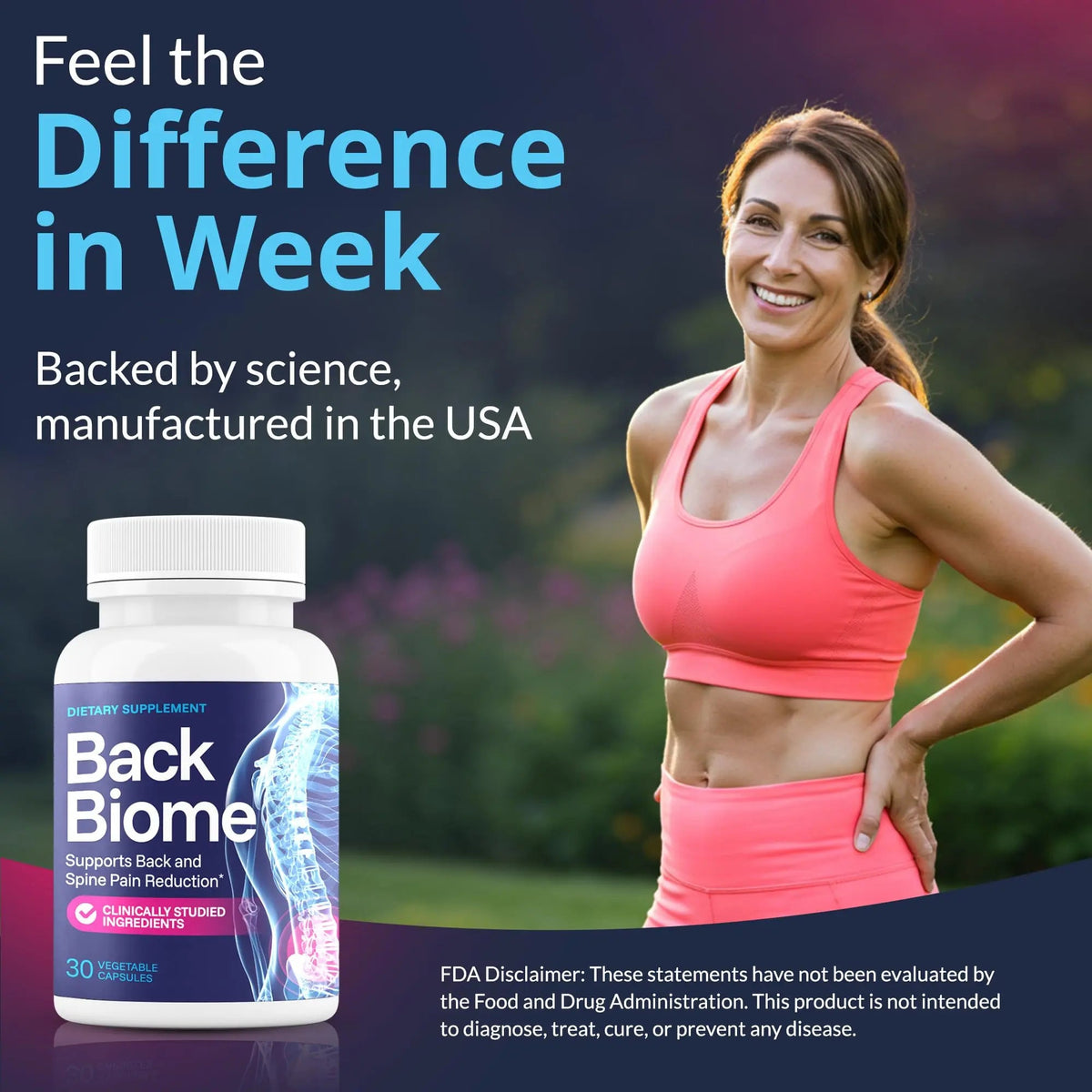 BackBiome – Advanced 7-Strain Probiotic Formula for Gut & Back Health – Supports Digestive Balance, Promotes Spinal Comfort – Non-GMO, Vegan, 30 Capsules BackBiomeBuy Supplements Australia