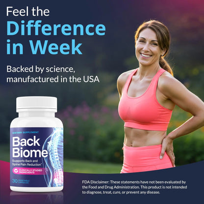 BackBiome – Advanced 7-Strain Probiotic Formula for Gut & Back Health – Supports Digestive Balance, Promotes Spinal Comfort – Non-GMO, Vegan, 30 Capsules BackBiomeBuy Supplements Australia