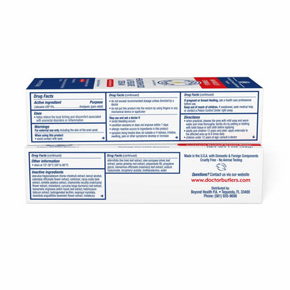 Doctor Butler's Hemorrhoid & Fissure Cream – Instant Pain Relief Hemorrhoid Treatment with Lidocaine, Fast Acting Hemorrhoid Cream for Relief from External Itching and Burning (1 oz.) Doctor Butler'sBuy Supplements Australia